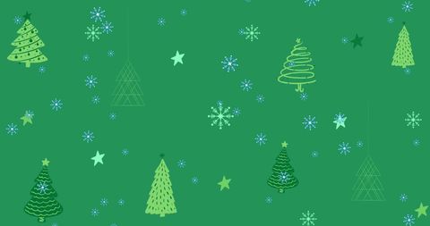 Festive Green Holiday Background with Trees and Snowflakes - Download Free Stock Images Pikwizard.com