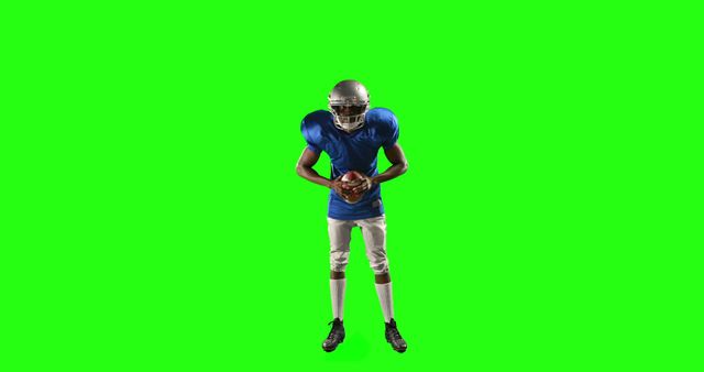 American Football Player Holding Football on Green Screen Background - Download Free Stock Images Pikwizard.com