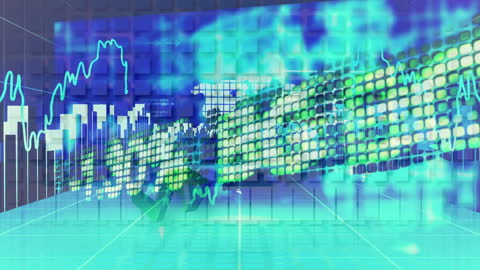 Digital Illustration of Dynamic Financial Data and Analysis