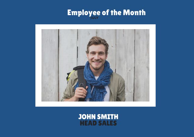 Employee of the Month Award Template with Smiling Professional - Download Free Stock Templates Pikwizard.com