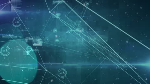 Abstract Digital Network Data Visualization on Dark Background