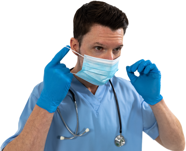 Transparent Male Healthcare Worker Wearing Surgical Mask and Gloves - Download Free Stock Videos Pikwizard.com