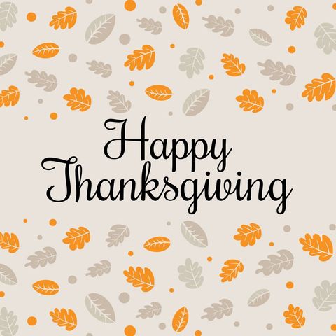 Happy Thanksgiving Card with Autumn Leaves and Festive Dots - Download Free Stock Templates Pikwizard.com