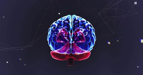 Futuristic Digital Brain Hologram with Abstract Background - Download Free Stock Images Pikwizard.com