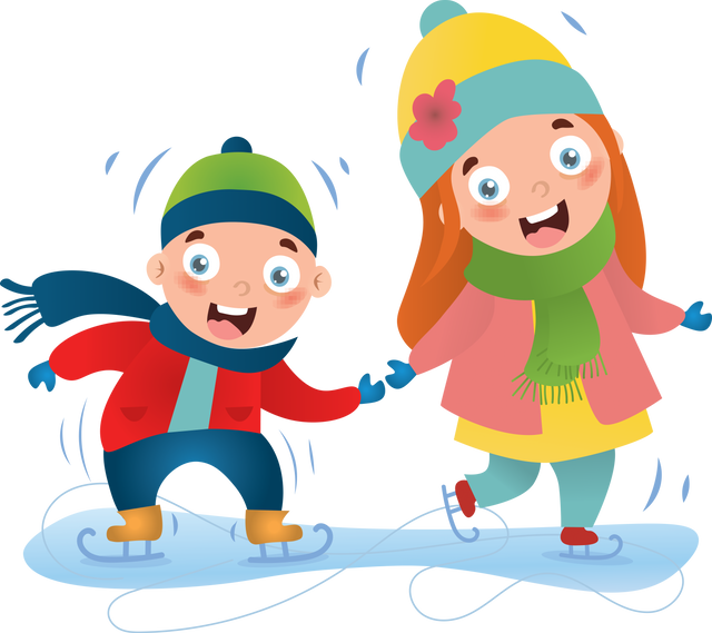 Smiling Children Ice Skating In Colorful Winter Attire On Transparent Background - Download Free Stock Videos Pikwizard.com