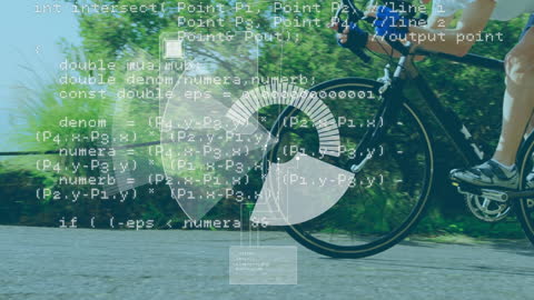 Cycling Amidst Digital Data Overlay in Motion
