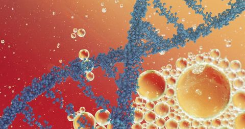 Abstract DNA Strand with Orange Background Representing Biotechnology - Download Free Stock Images Pikwizard.com