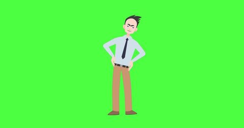 Angry Businessman Icon on Green Background - Download Free Stock Images Pikwizard.com