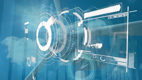 Renewable Energy Concept: Digital Interface with Wind Turbine