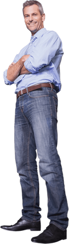 Confident Transparent Business Leader in Casual Wear