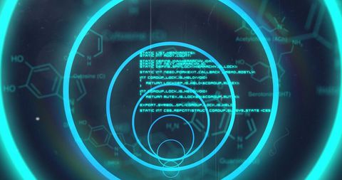 Futuristic Neon Data Visualization with Spiral Pattern