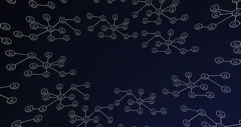 Abstract digital network connectivity with user icons