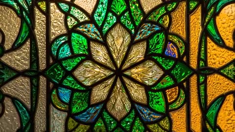 Intricate Stained-Glass Mandala Art with Colorful Abstract Patterns
