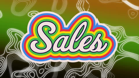 Vibrant Sales Animation over Dynamic Green Background