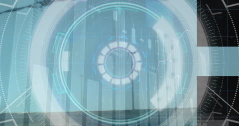 Digital Interface Overlay Analyzing Wind Turbine Data