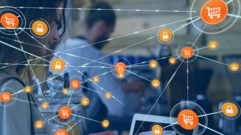 Woman Using Tablet Shopping Online Digital Network in Cafe