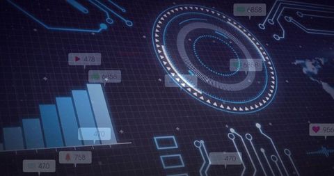 Futuristic Dashboard with Interactive Data Elements and Analytics