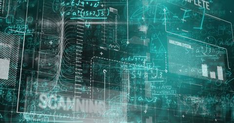 Futuristic Data Analysis with Complex Mathematical Equations - Download Free Stock Images Pikwizard.com