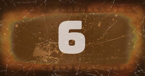 Retro Grunge Number Six on Distressed Filmstrip Background - Download Free Stock Images Pikwizard.com
