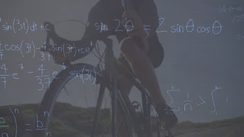 Overlay of Mathematical Equations on Cyclist