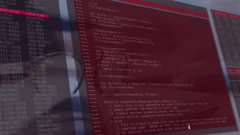 Data Processing Animation on Book and Glasses Background