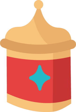 Ornate decorative jar with star motif transparent background