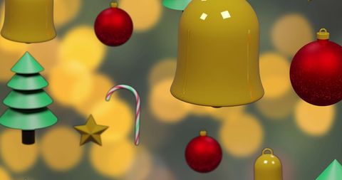 Festive Christmas Decorations with Glowing Background