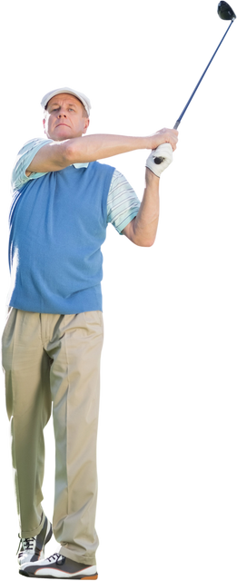 Caucasian Male Golf Player with Club in Action on Transparent Background - Download Free Stock Videos Pikwizard.com