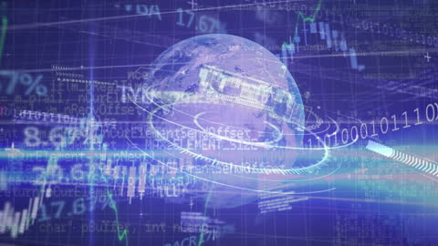 Digital World with Data Streams and Earth Globe Concept