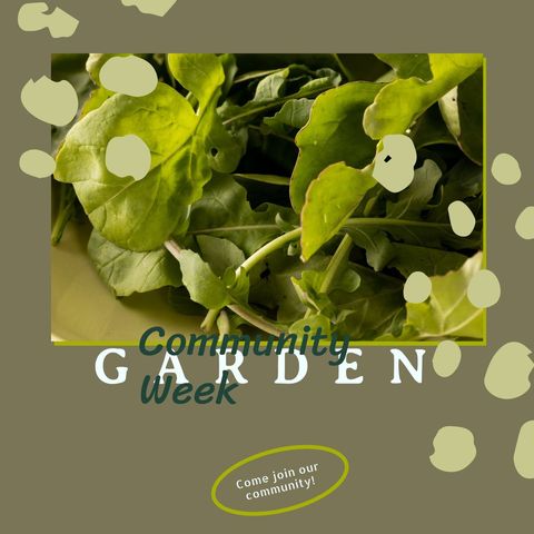 community garden event invitation with fresh leafy greens - Download Free Stock Templates Pikwizard.com