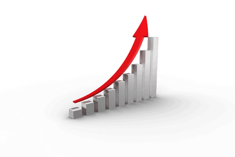 transparent column chart with upward rising red arrow - Download Free Stock Videos Pikwizard.com