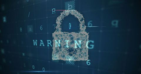 Digital Lock Warning System with Holographic Interface - Download Free Stock Images Pikwizard.com