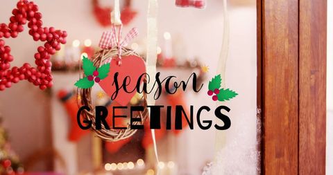 Festive Christmas Greeting on Holiday Decor