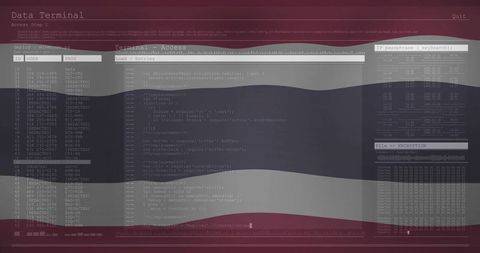 Cybersecurity and programming terminal interface display