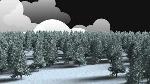 Fantastical Winter Forest Snowy Landscape Animation