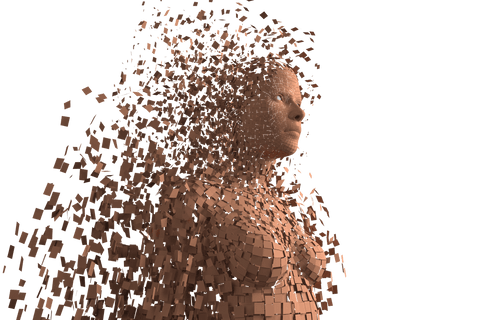 transparent pixelated 3d woman disintegrating into cubes - Download Free Stock Videos Pikwizard.com