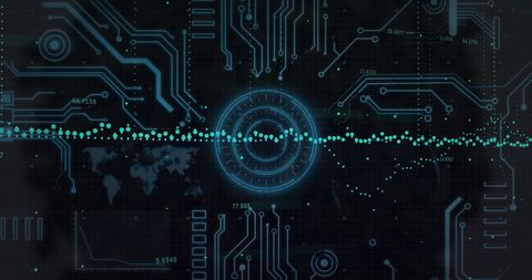 Digital Financial Data on Circuit Board with Global Map and Analysis - Download Free Stock Images Pikwizard.com