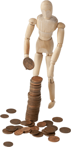 transparent wooden figurine stacking coins for financial growth representation - Download Free Stock Videos Pikwizard.com