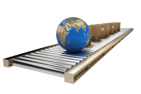 global logistics concept: transparent conveyor with world globe - Download Free Stock Videos Pikwizard.com