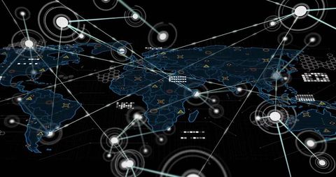Global Network Connections Overlaid on World Map - Download Free Stock Images Pikwizard.com