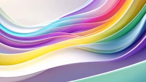 Abstract Pastel Ribbon Waves in Motion
