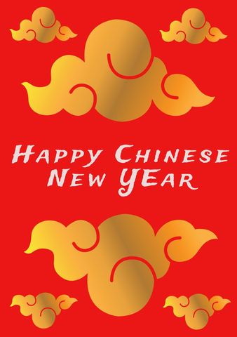 golden clouds on red background for chinese new year - Download Free Stock Templates Pikwizard.com