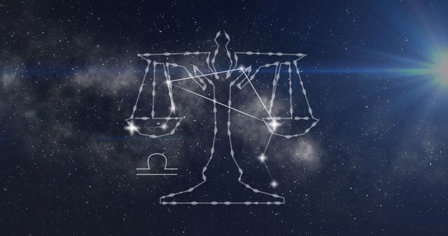 Libra Zodiac Sign with Cosmic Background - Download Free Stock Images Pikwizard.com