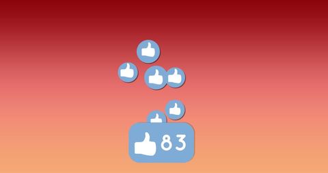 Increasing Social Media Likes Against Gradient Background - Download Free Stock Images Pikwizard.com
