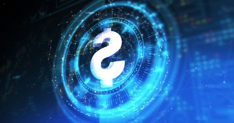 Futuristic Digital Finance Dollar Symbol in Motion - Download Free Stock Images Pikwizard.com