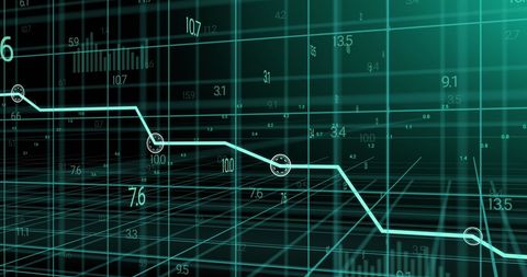 Graph Data Visualization on Blue 3D Grid Design - Download Free Stock Images Pikwizard.com