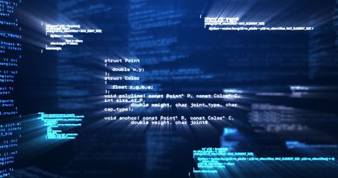 Digital Code Data Processing on Blue Background Concept - Download Free Stock Images Pikwizard.com