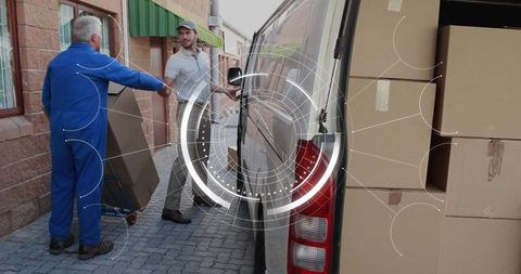 Logistics team shakes hands, strengthening collaborative process