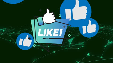 Digital Like Icons with Network Connections Concept