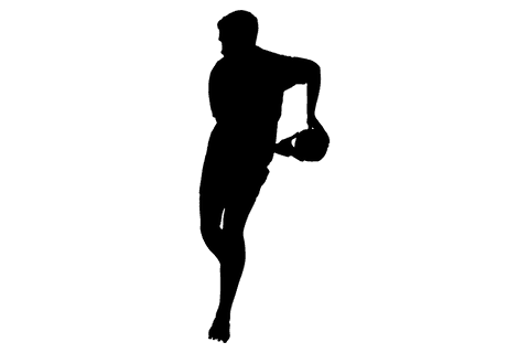 silhouette of running man holding ball on transparent background - Download Free Stock Videos Pikwizard.com